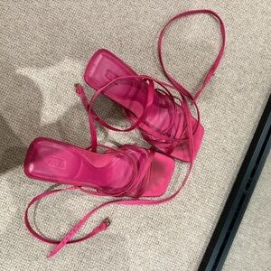 Pink Owl Vibrant Pink Strappy Heels